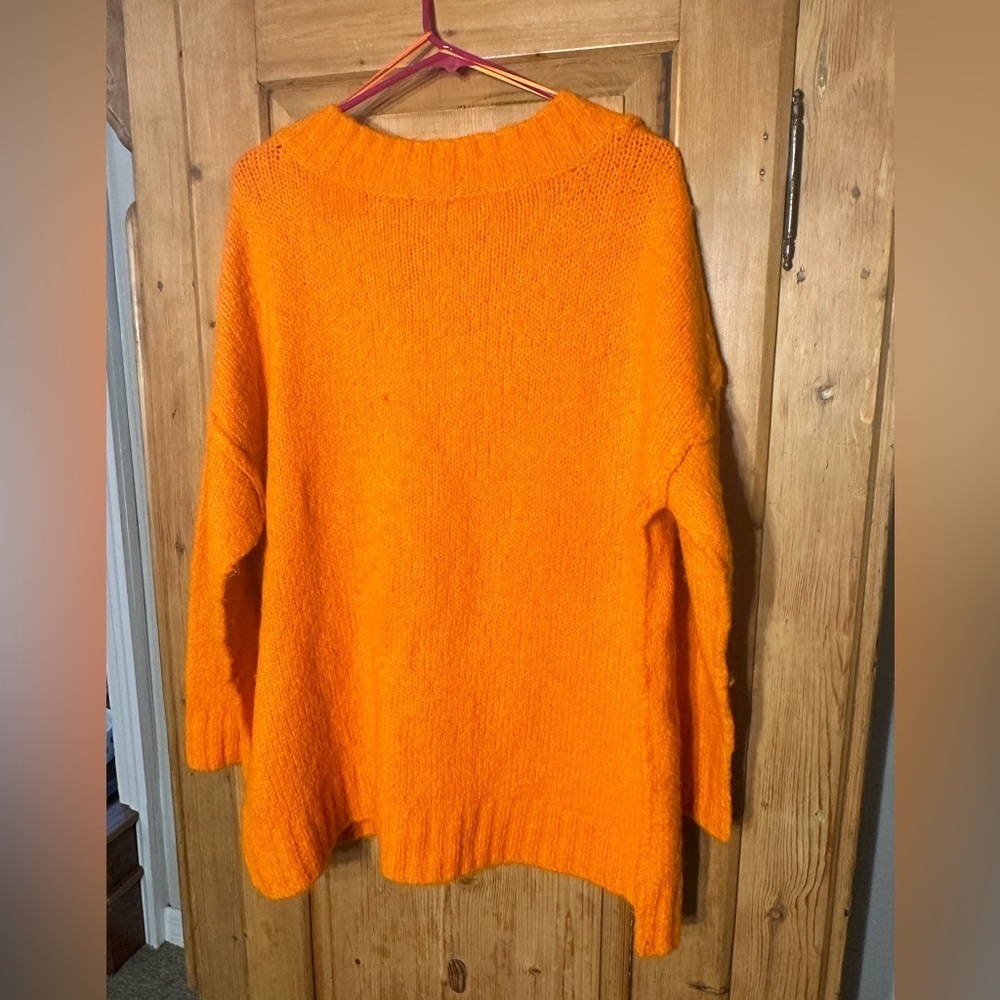 Zara Orange Oversized Wool/Alpaca/Acrylic/Nylon Size Medium Academia Clueless - Picture 2 of 6